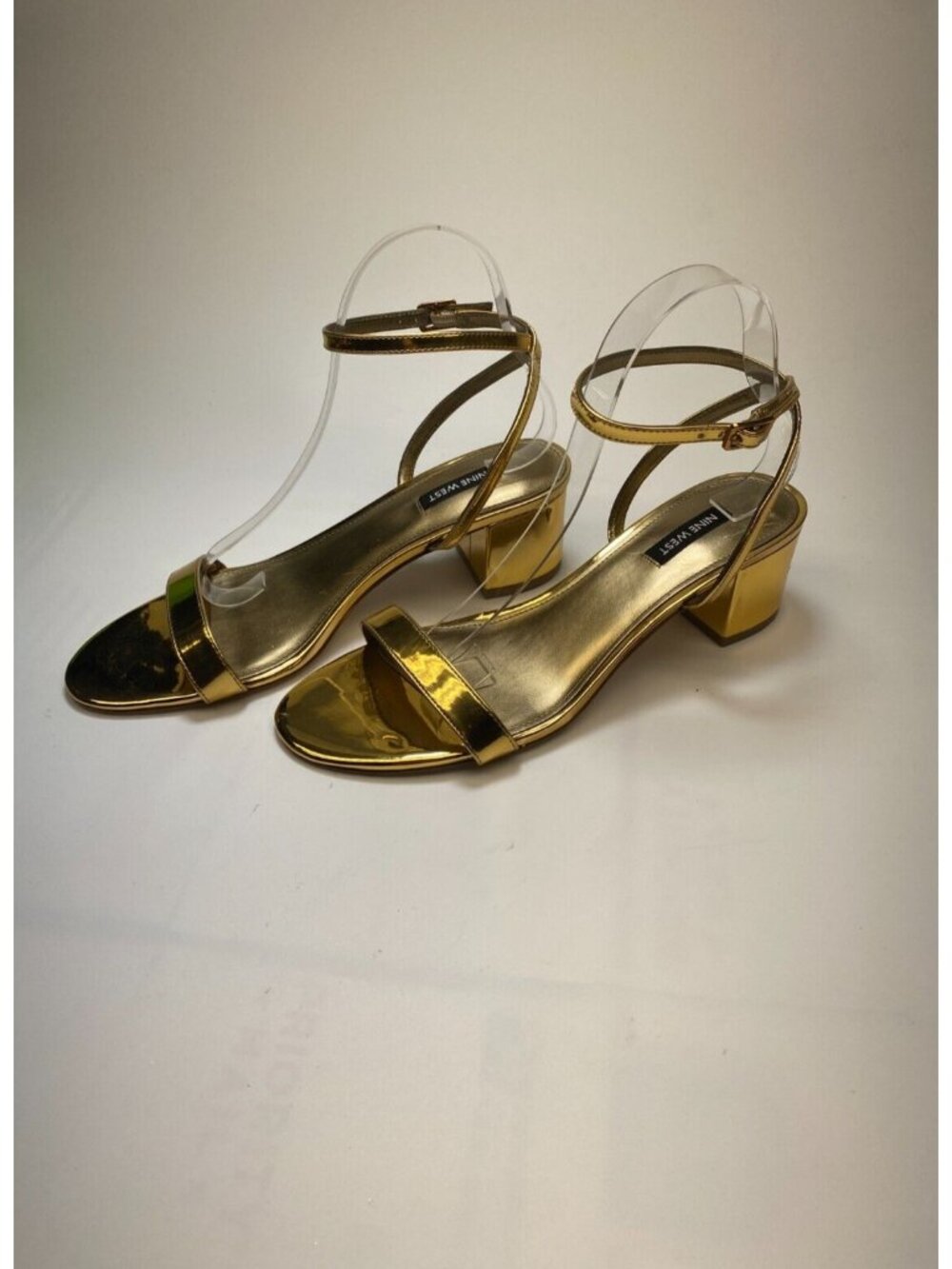 Nine West Women's Allora Gold Metallic Heeled Sandal Sz 9.5